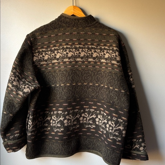 Vintage IVY Black and Cream Patterned Teddy Jacket size XL - Picture 3 of 6